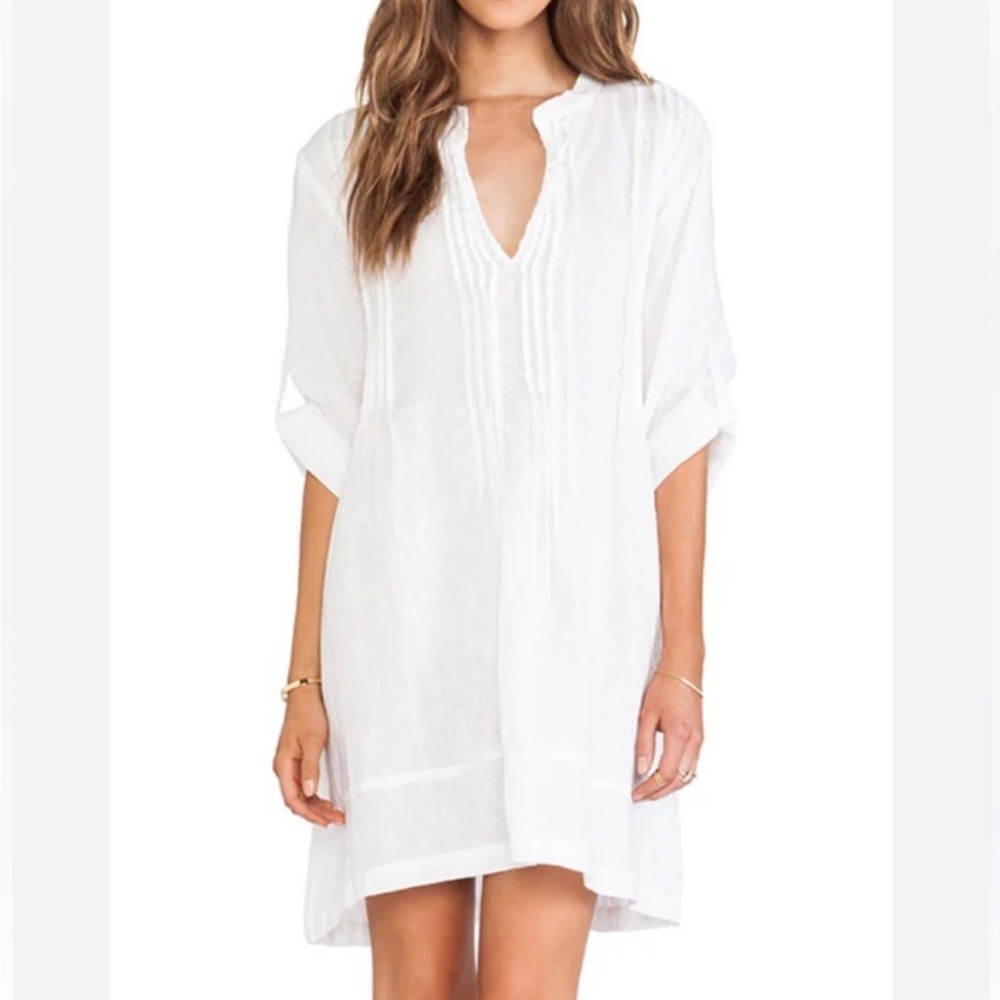CP Shades Regina Linen Tunic Dress White